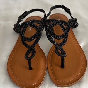 NWOT never worn, Gianni Bini‎ Black Beaded Sandals 7.5